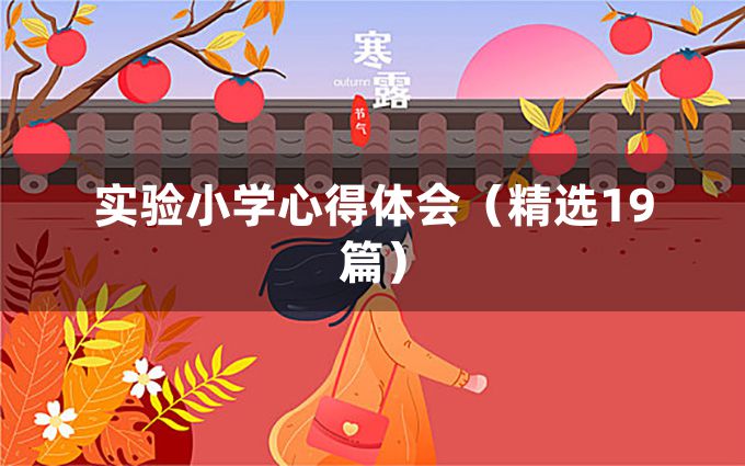 实验小学心得体会（精选19篇）