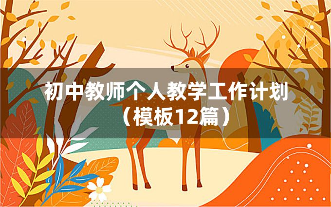 初中教师个人教学工作计划（模板12篇）