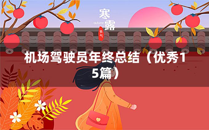 机场驾驶员年终总结（优秀15篇）