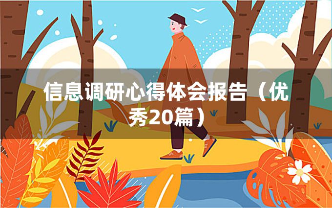 信息调研心得体会报告（优秀20篇）