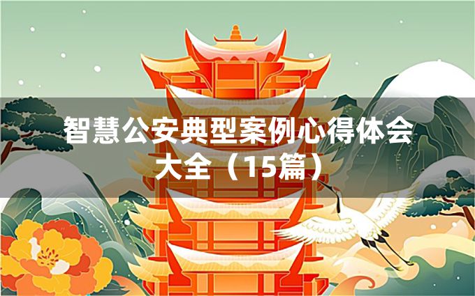 智慧公安典型案例心得体会大全（15篇）