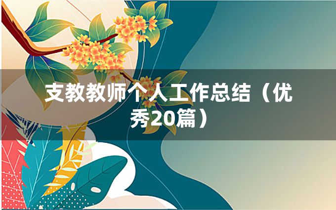 支教教师个人工作总结（优秀20篇）