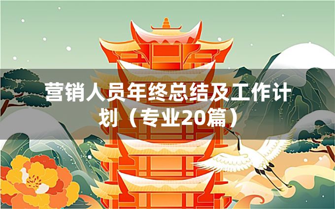 营销人员年终总结及工作计划（专业20篇）