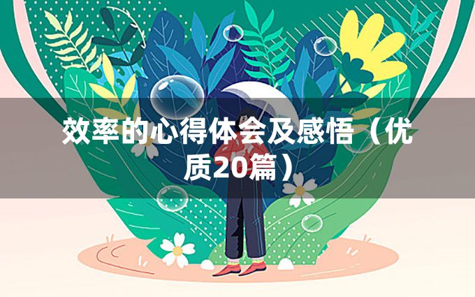 效率的心得体会及感悟（优质20篇）