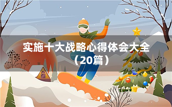 实施十大战略心得体会大全（20篇）