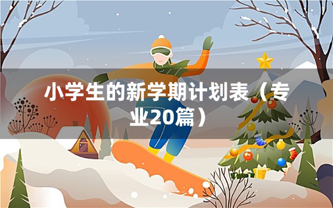 小学生的新学期计划表（专业20篇）