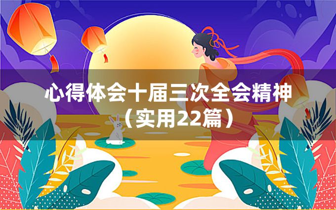 心得体会十届三次全会精神（实用22篇）