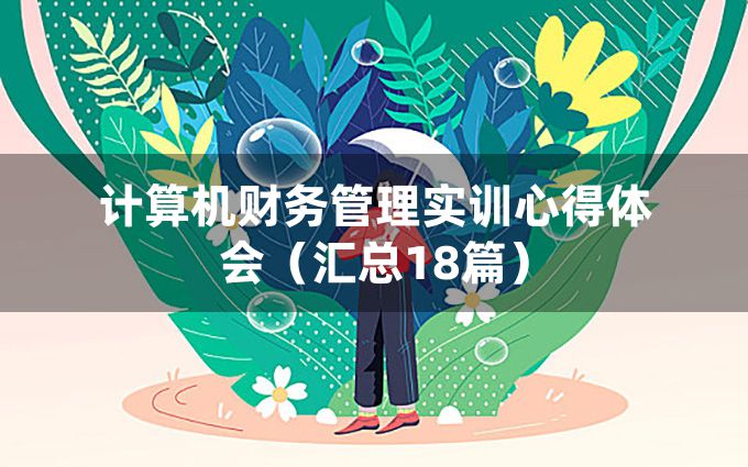 计算机财务管理实训心得体会（汇总18篇）