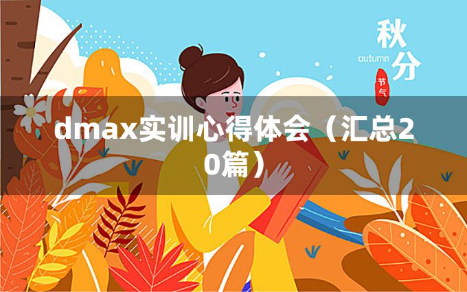 dmax实训心得体会（汇总20篇）