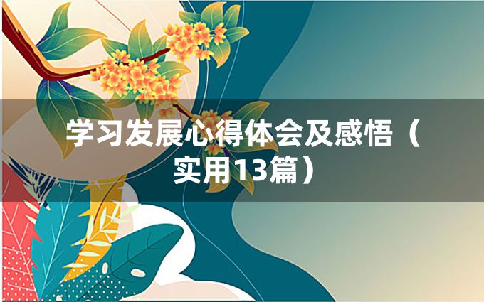 学习发展心得体会及感悟（实用13篇）