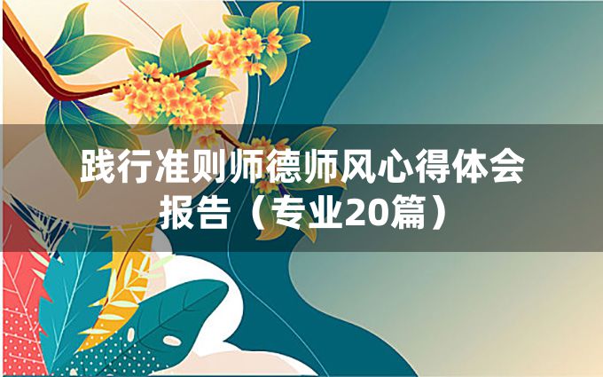 践行准则师德师风心得体会报告（专业20篇）