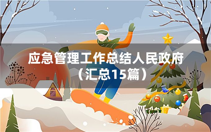 应急管理工作总结人民政府（汇总15篇）