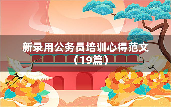 新录用公务员培训心得范文（19篇）