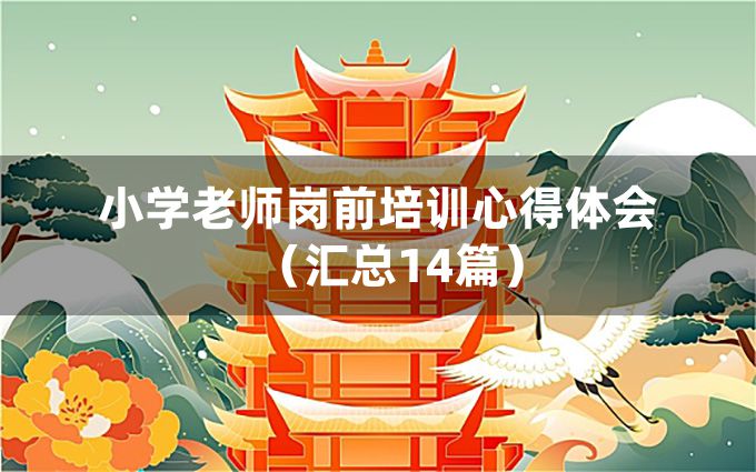 小学老师岗前培训心得体会（汇总14篇）