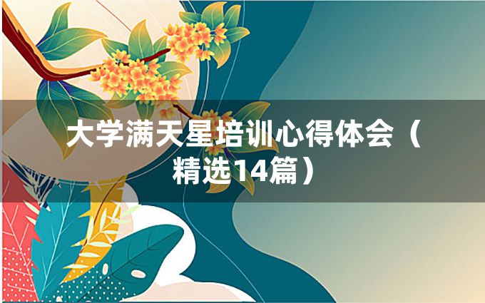 大学满天星培训心得体会（精选14篇）