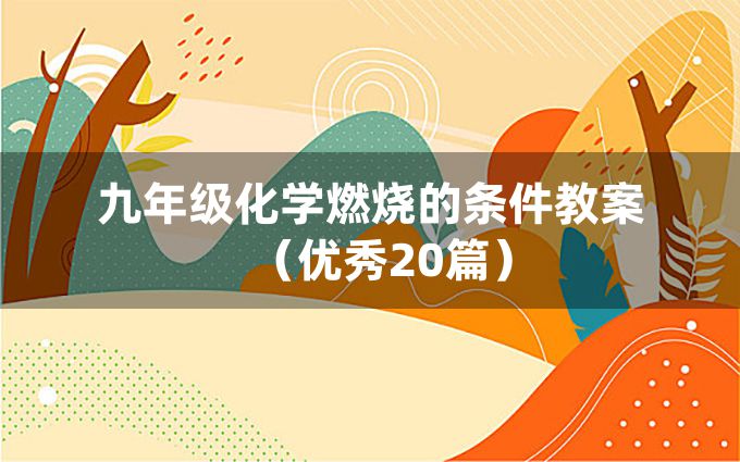 九年级化学燃烧的条件教案（优秀20篇）