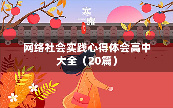 网络社会实践心得体会高中大全（20篇）