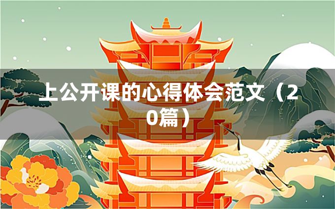 上公开课的心得体会范文（20篇）