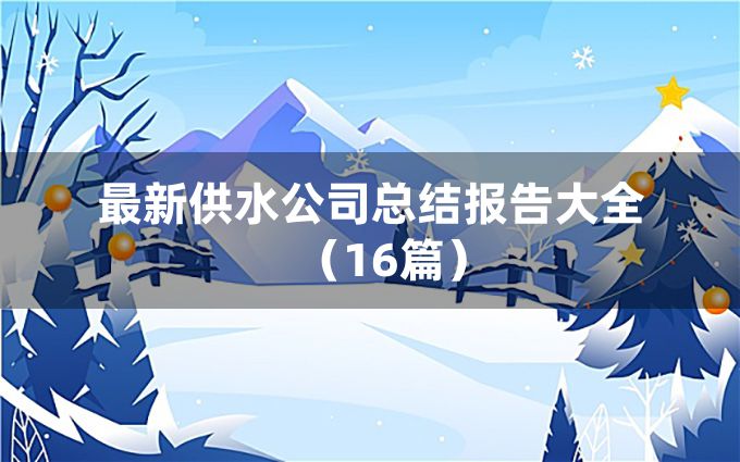 最新供水公司总结报告大全（16篇）