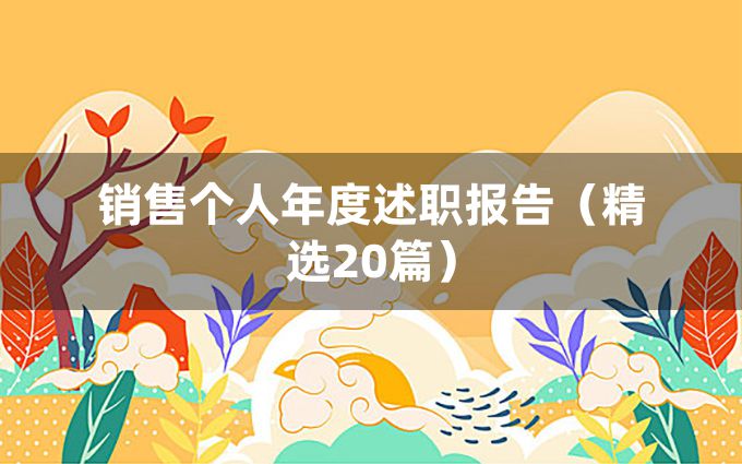 销售个人年度述职报告（精选20篇）