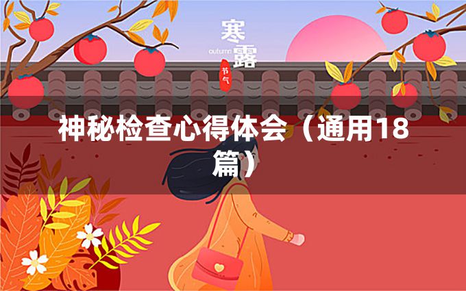 神秘检查心得体会（通用18篇）