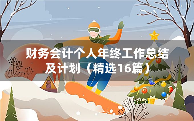 财务会计个人年终工作总结及计划（精选16篇）