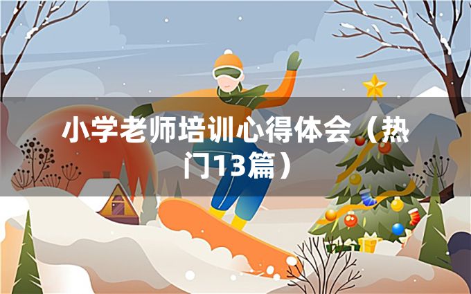 小学老师培训心得体会（热门13篇）