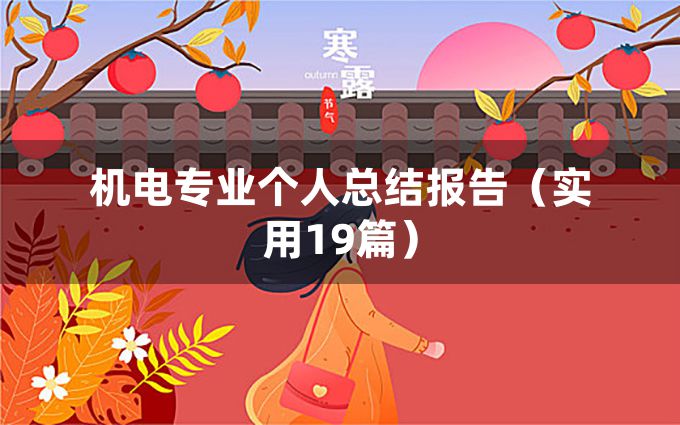 机电专业个人总结报告（实用19篇）