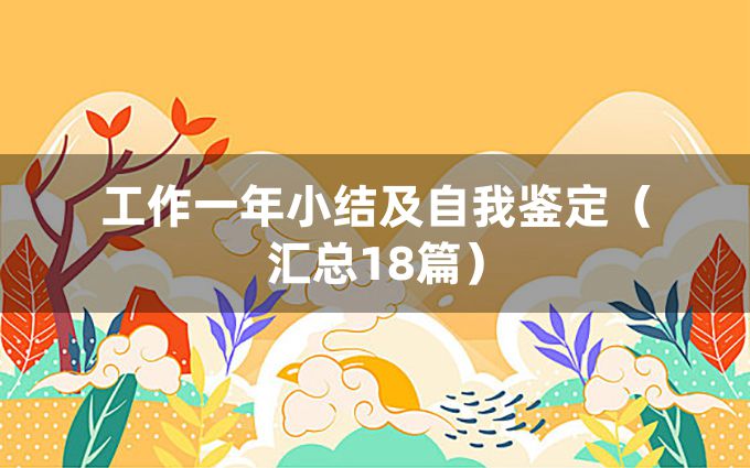 工作一年小结及自我鉴定（汇总18篇）