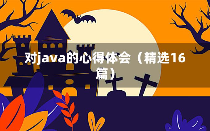 对java的心得体会（精选16篇）