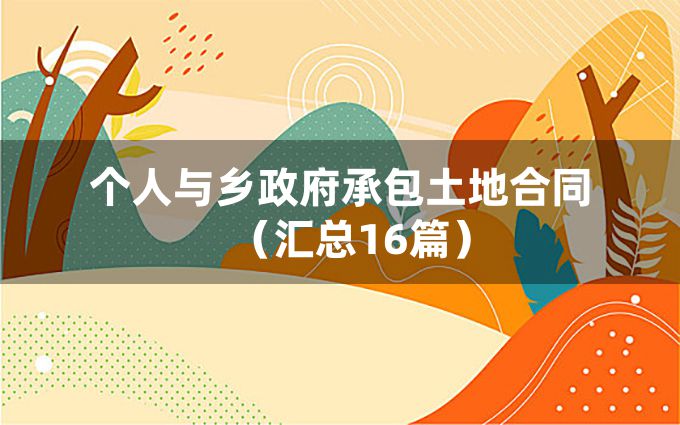 个人与乡政府承包土地合同（汇总16篇）