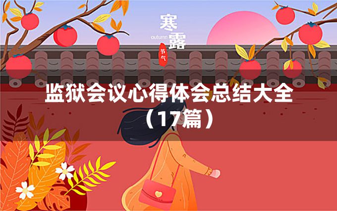 监狱会议心得体会总结大全（17篇）