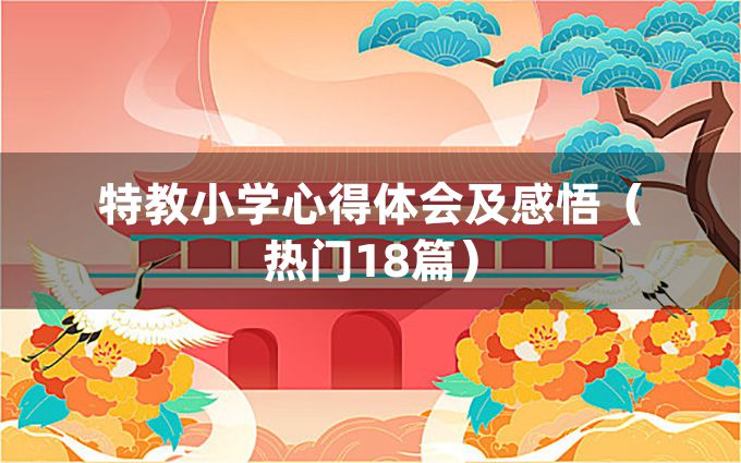 特教小学心得体会及感悟（热门18篇）