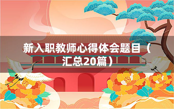 新入职教师心得体会题目（汇总20篇）