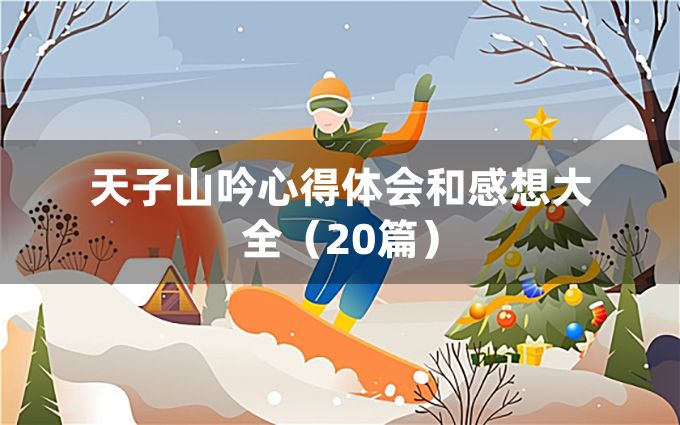 天子山吟心得体会和感想大全（20篇）