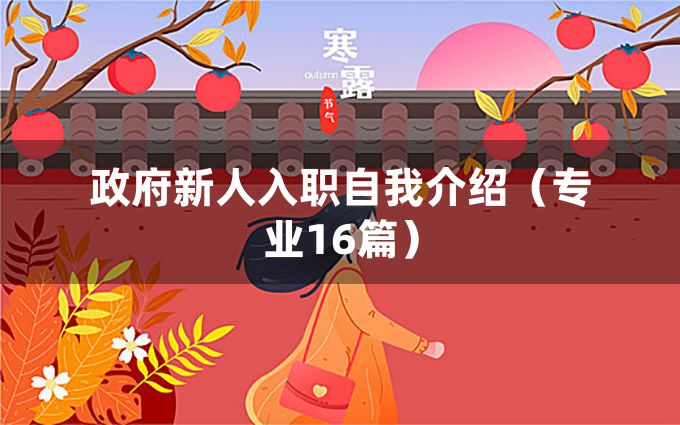 政府新人入职自我介绍（专业16篇）