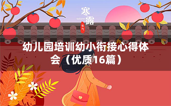 幼儿园培训幼小衔接心得体会（优质16篇）