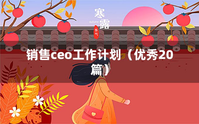 销售ceo工作计划（优秀20篇）