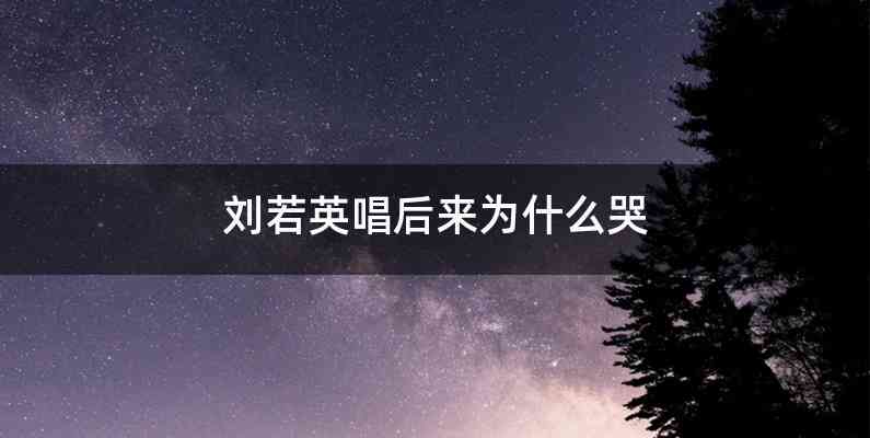 刘若英唱后来为什么哭