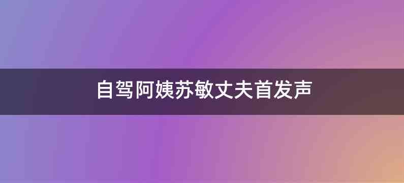 自驾阿姨苏敏丈夫首发声