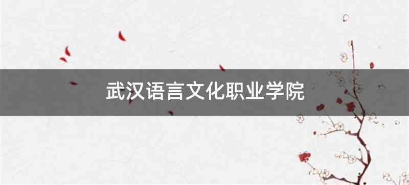 武汉语言文化职业学院